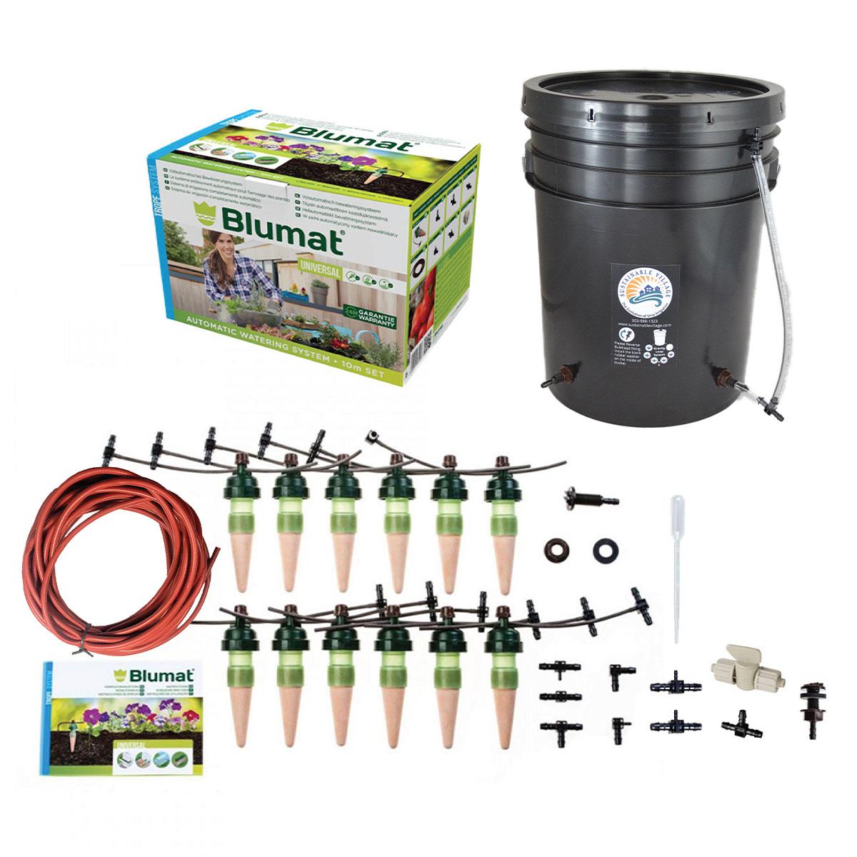 Blumat Medium Deluxe Gravity Kit w/ 5-Gallon Reservoir - Automatic Irrigation for Up to 12 Plants 1
